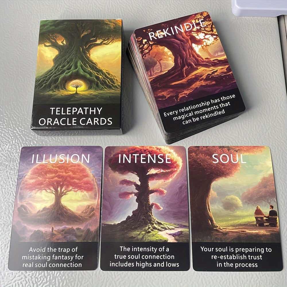 Tarot Deck Featuring 56 Cards with Meanings And Keywords, Designed for Prophecy And Divination, Known As The Telepathy Oracle Clarity Cards