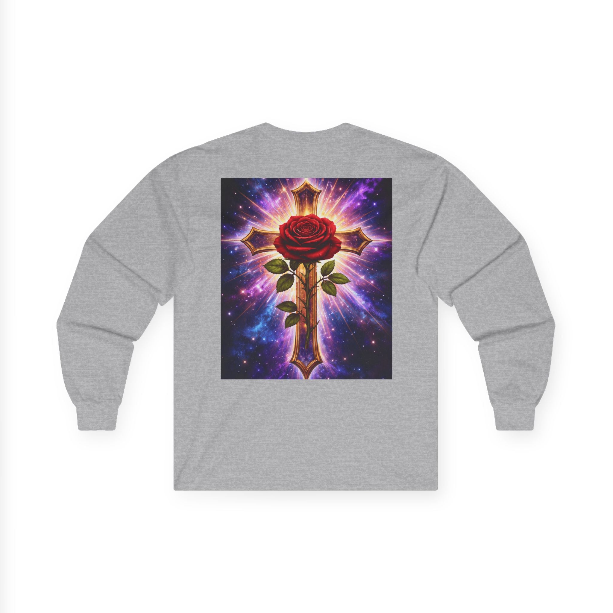 Peace Profound Long Sleeve Tee — Rose & Cross Spiritual Graphic Shirt