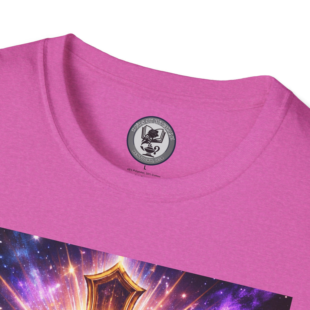 Cosmic Rose Cross T-Shirt — Rosicrucian Spiritual Floral Cross Graphic Tee