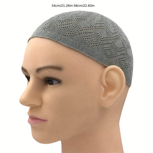 1pc Muslim Hat Men's Kufi Hat Knitted Hat, Knitted Breathable Hat, Ideal choice for Gifts