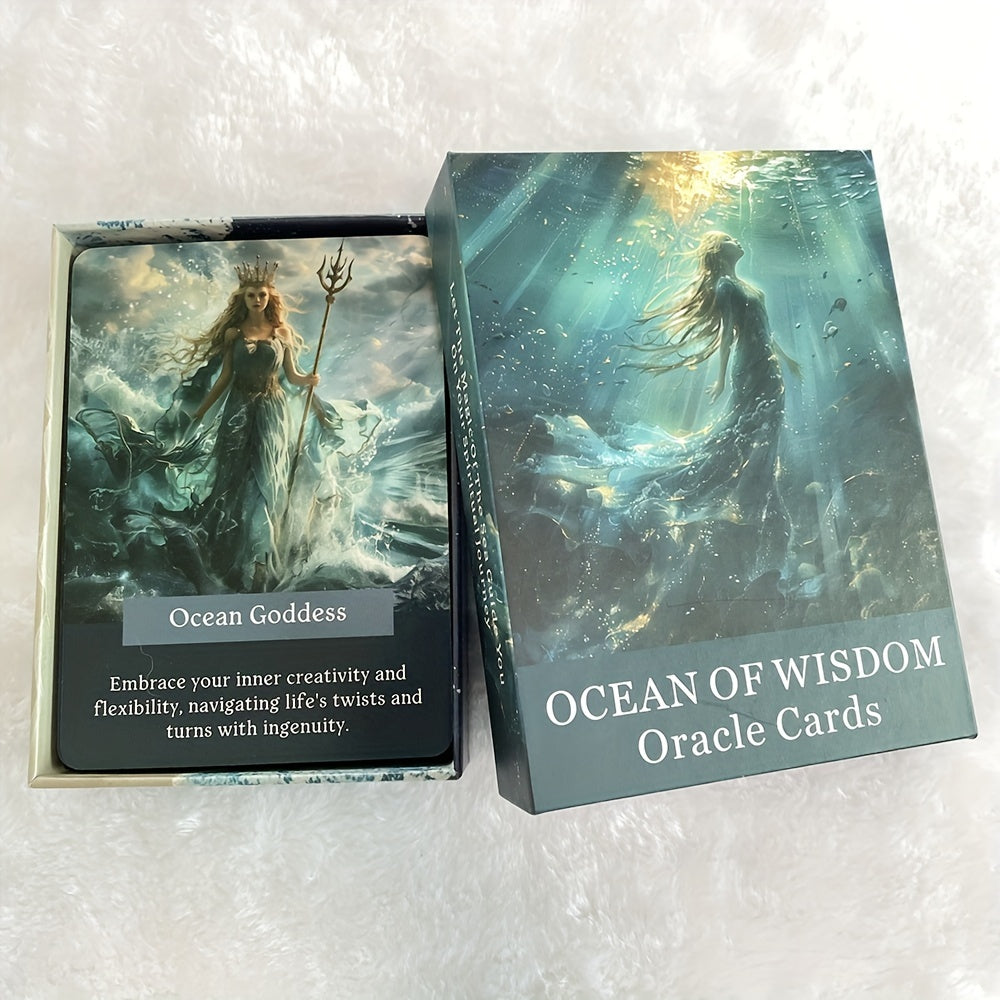 Ocean of Wisdom Oracle Cards - Large 4.72" x 3.38" Tarot Deck, 46-Card Set for Fortune Telling & Prophecy, English Keywords