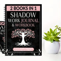 2 Books in 1: Shadow Work Journal & Guide for Beginners - Spiral Bound Undated Psychological Shadow Work Notebook with Dark Tree & Pink Blossoms Design, Self-Help Exercises to Integrate & Transcend Shadows, Daily Reflections