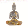 Elegant 7-Inch Resin Buddha Statue - Meditative Seated Pose with Golden Leaf Accents, Zen Style Home & Office Decor, Versatile Indoor/Outdoor Use, No Power Needed