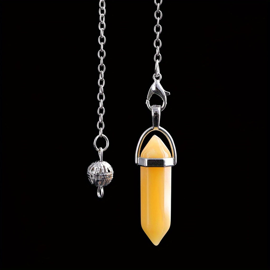 1/7/45pcs Natural Crystal Hexagonal Pillar Crystal Pendulum Wiccan DIY Crystal Pendulum Objects Decoration (Multi-material Combination Synthetic Opal)