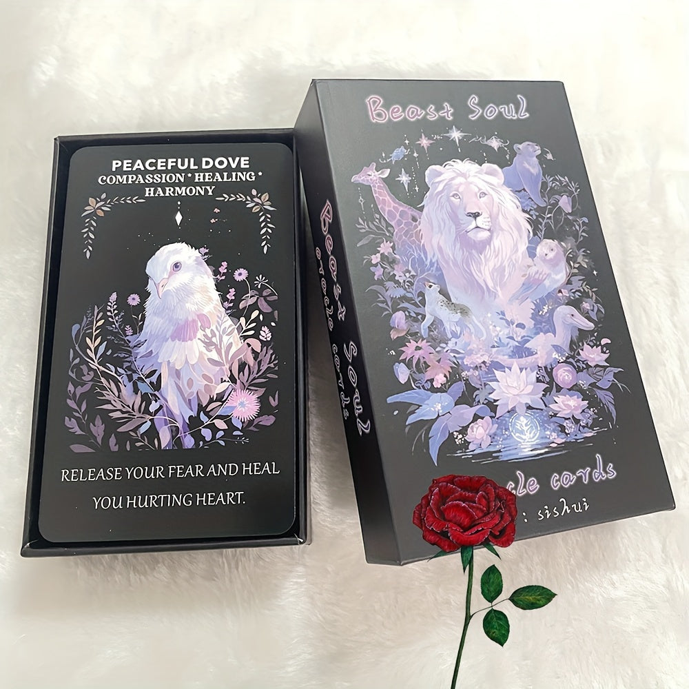 Animal Tarot Cards, Cute Forest Oracle Cards, Fortune Telling Toys, Tarot Cards with Keywords, 4.72x2.76inch, 57 Cards