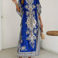 Women's Middle Eastern Muslim Abaya, Loose V-Neck Beach Bohemian Party Dress