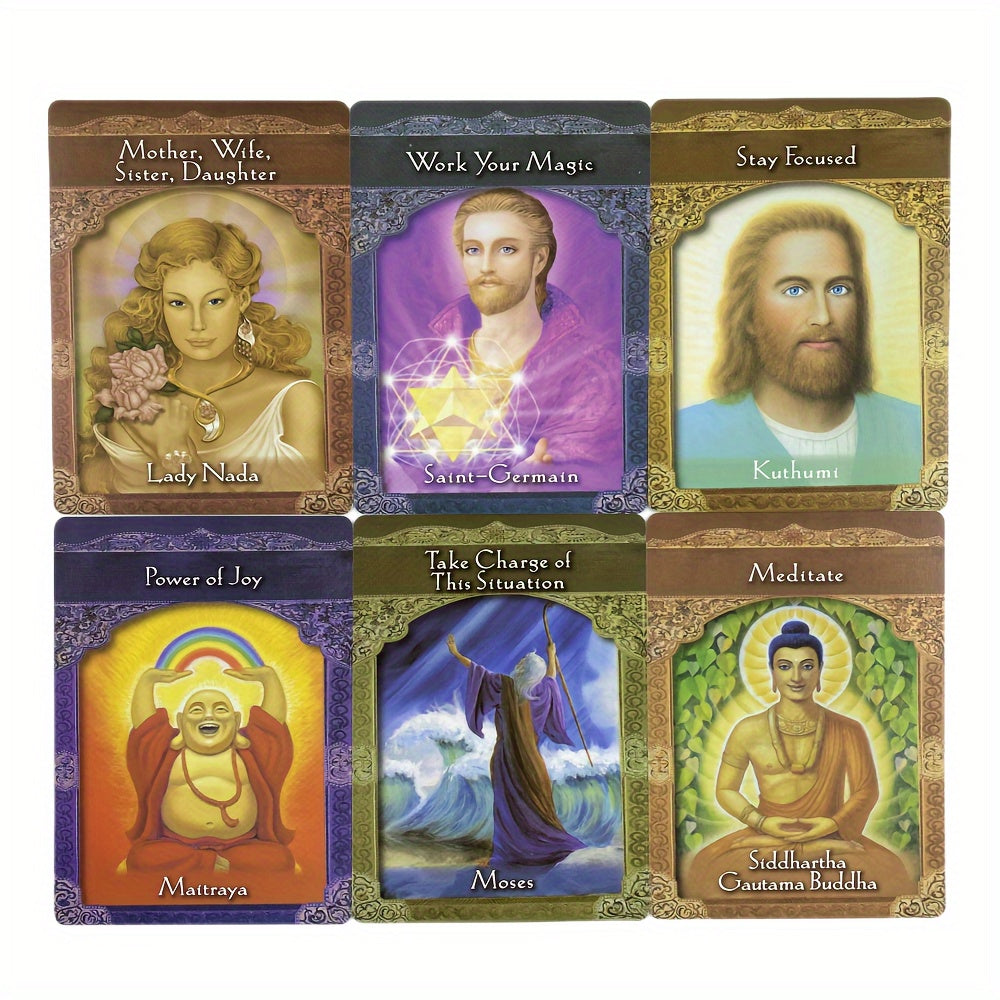 Ascended Masters Oracle Tarot Cards - Doreen Virtue Deck with 44 Cards, Paper Material, Ideal for Adult Friends and Family Party Board Games