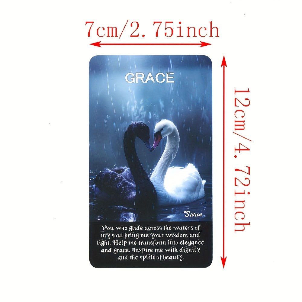 Animal Oracle Cards, Animal Tarot Cards, Animal Information, Tarot Cards with Keywords, Fortune Telling Toy, 4.72x2.76inch, 52 Cards