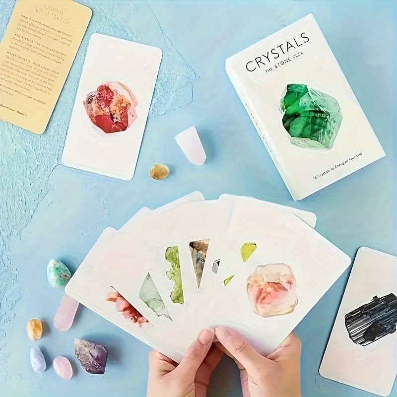 78-Card Crystals Oracle Tarot Deck for Insight and Guidance, Premium Paper Material, Tool for and, Suitable for Ages 14 and Up