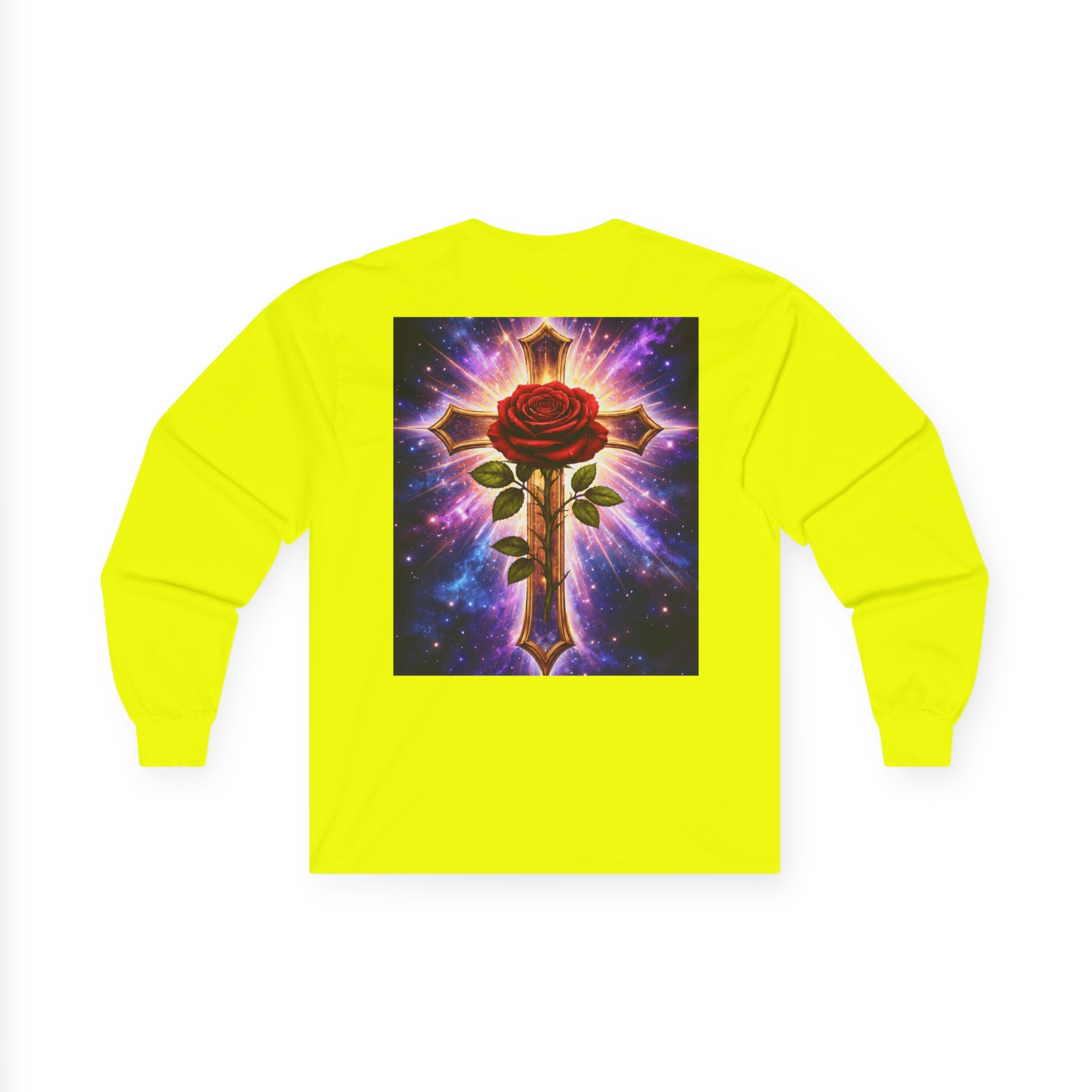 Peace Profound Long Sleeve Tee — Rose & Cross Spiritual Graphic Shirt