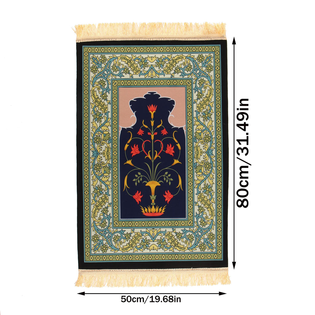1pc Luxury Muslim Prayer Mat, Non-Slip Printed Islamic Kabah, Soft Worship Cushion, Meditation Rug, Pilgrimage Blanket, Islamic Prayer Carpet, Ideal Islamic Gift