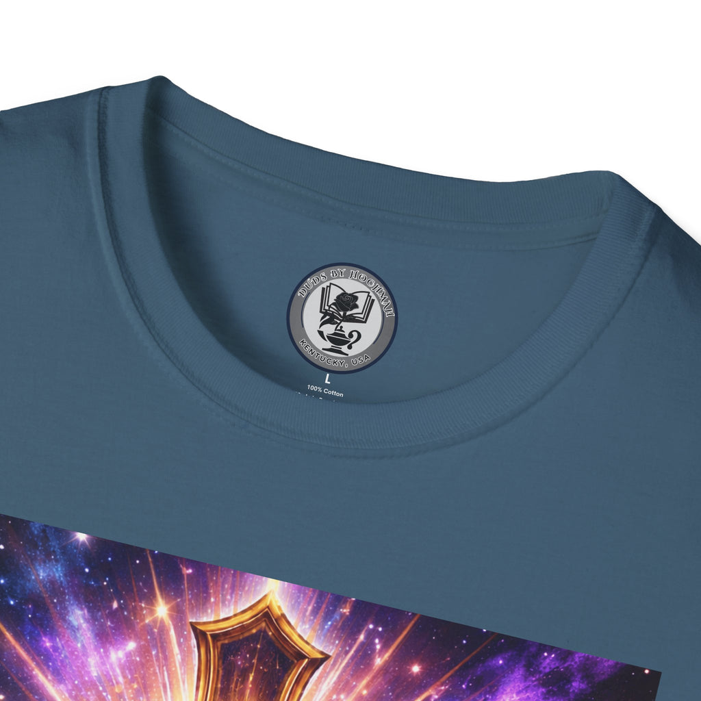 Cosmic Rose Cross T-Shirt — Rosicrucian Spiritual Floral Cross Graphic Tee