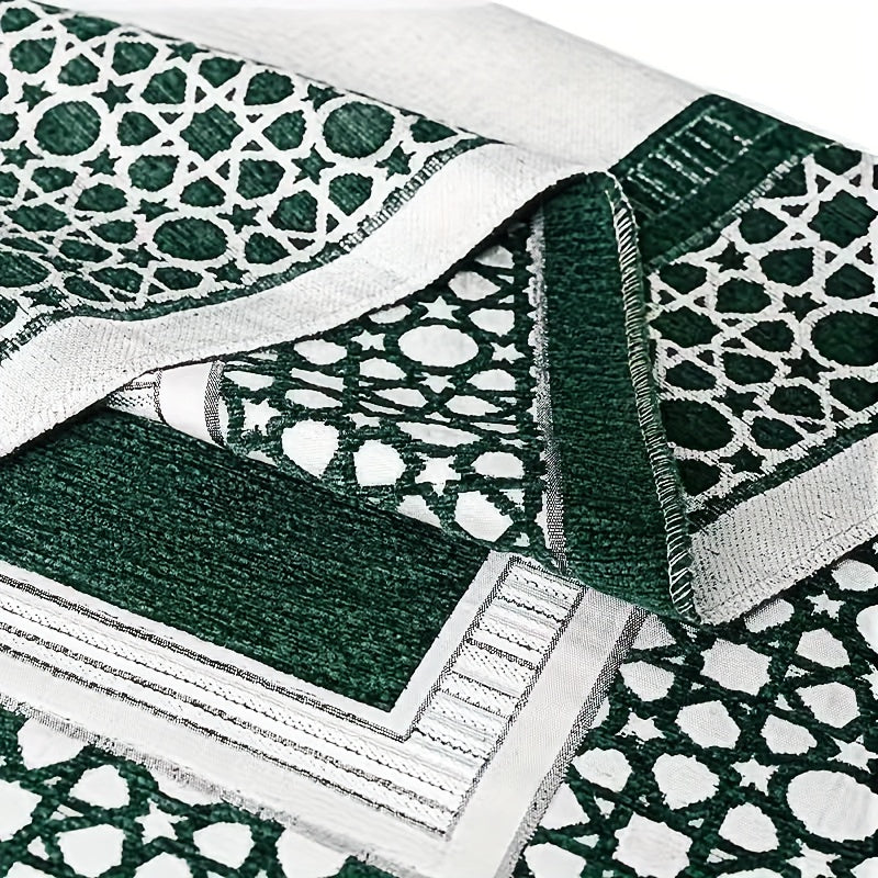 Set Of 3, Muslim Prayer Mat, Hat, Rosary Beads, Indoor And Outdoor Available, Eid al-Adha Celebration, Gift Home Decor