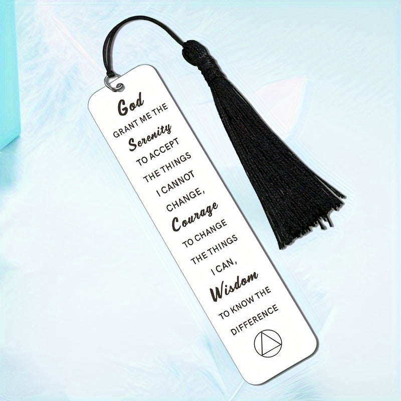 1pc, Bookmark Sobriety Recovery AA Gifts For Women Serenity Prayer Gifts Christian Bookmark Gift For Women Men Religious Bible Verse Book Markers Baptism After Surgery Cancer Survivor Gifts Christmas Birthday Gift