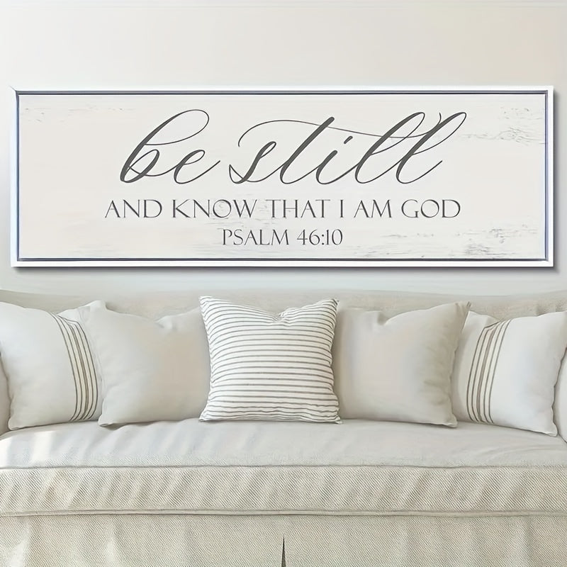 1pc Be Still and Know That I Am God - Inspirational Scripture Wall Art for Christian Decor, For Living Room Wall Decor, Bedroom Wall Decor, Canvas Poster Wall Art Decor, No Frame