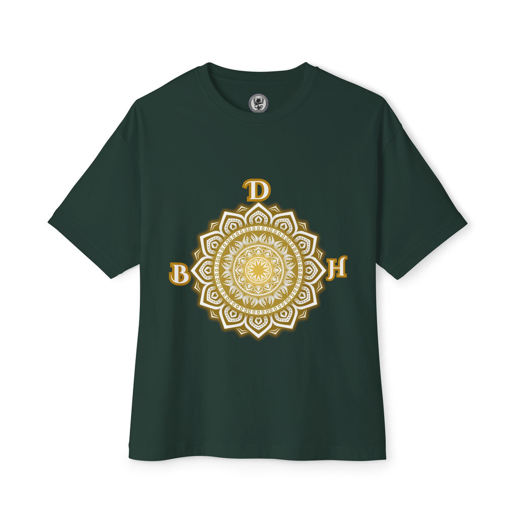 Duds By Hochmah Gold Mandala Unisex Oversized Boxy Tee