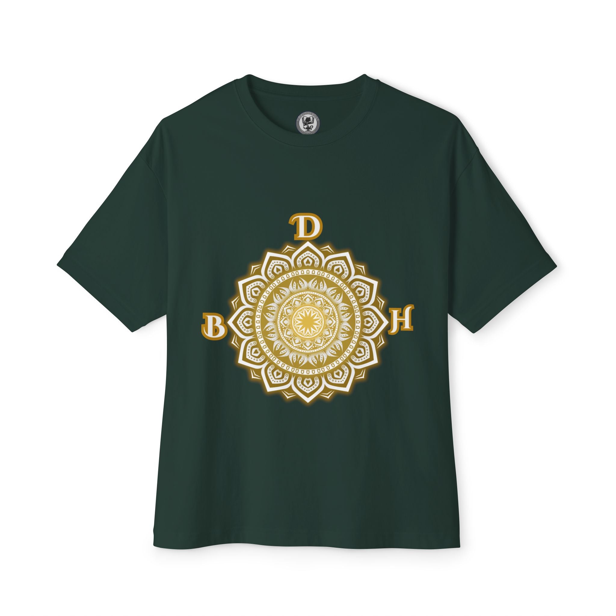 Duds By Hochmah Gold Mandala Unisex Oversized Boxy Tee
