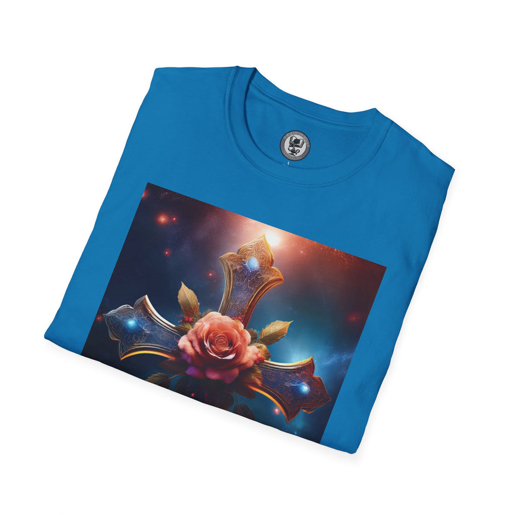 Mystic Rose and Cross Unisex Softstyle T-Shirt