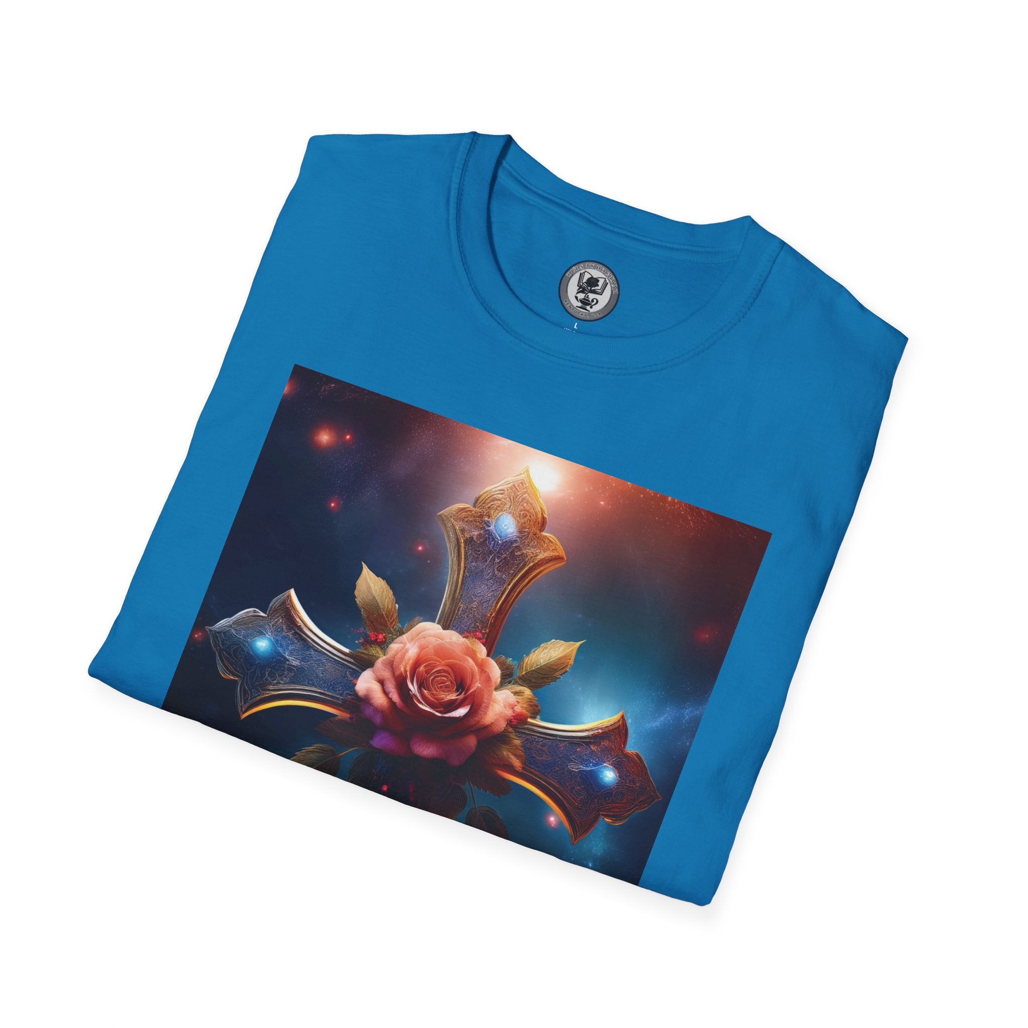 Mystic Rose and Cross Unisex Softstyle T-Shirt