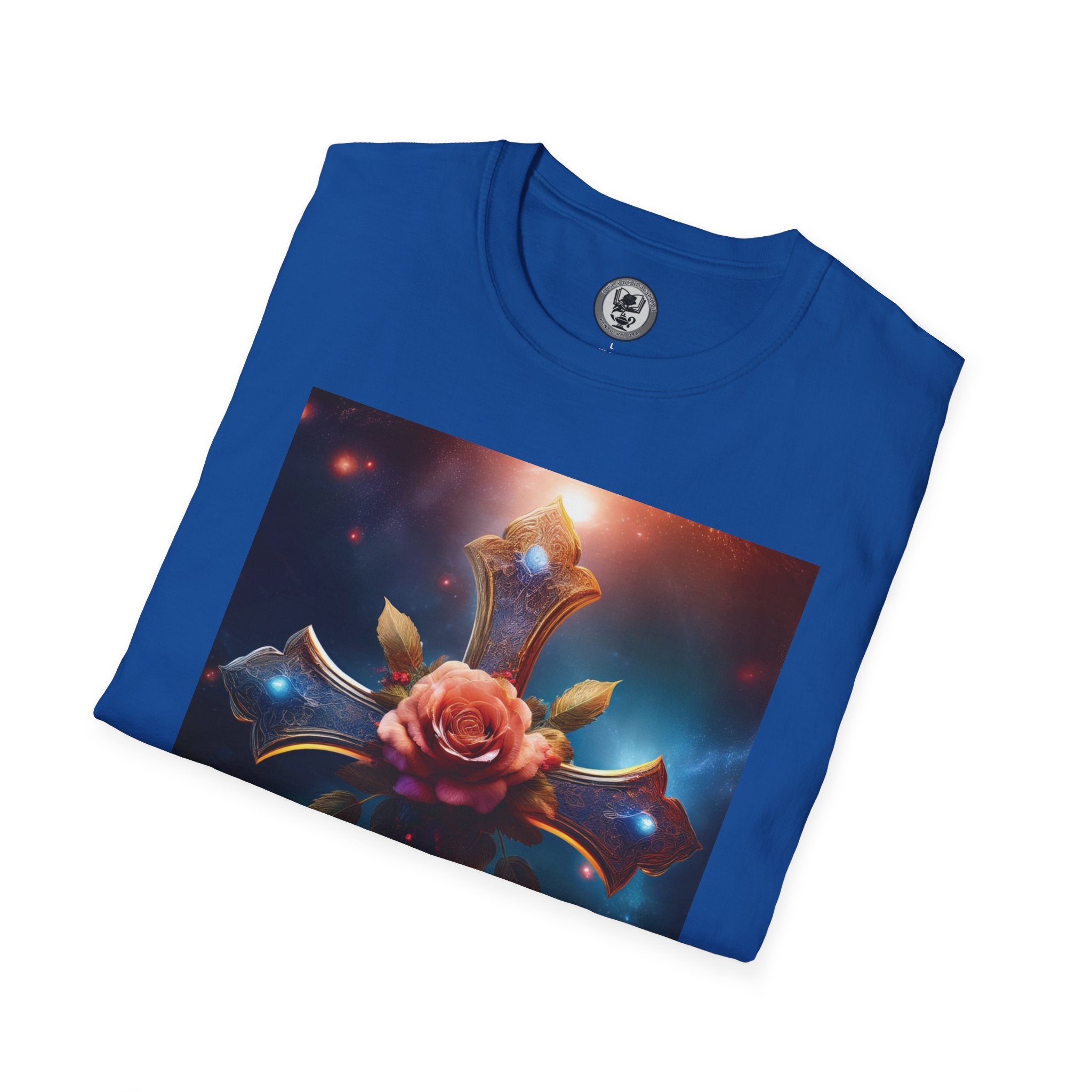 Mystic Rose and Cross Unisex Softstyle T-Shirt