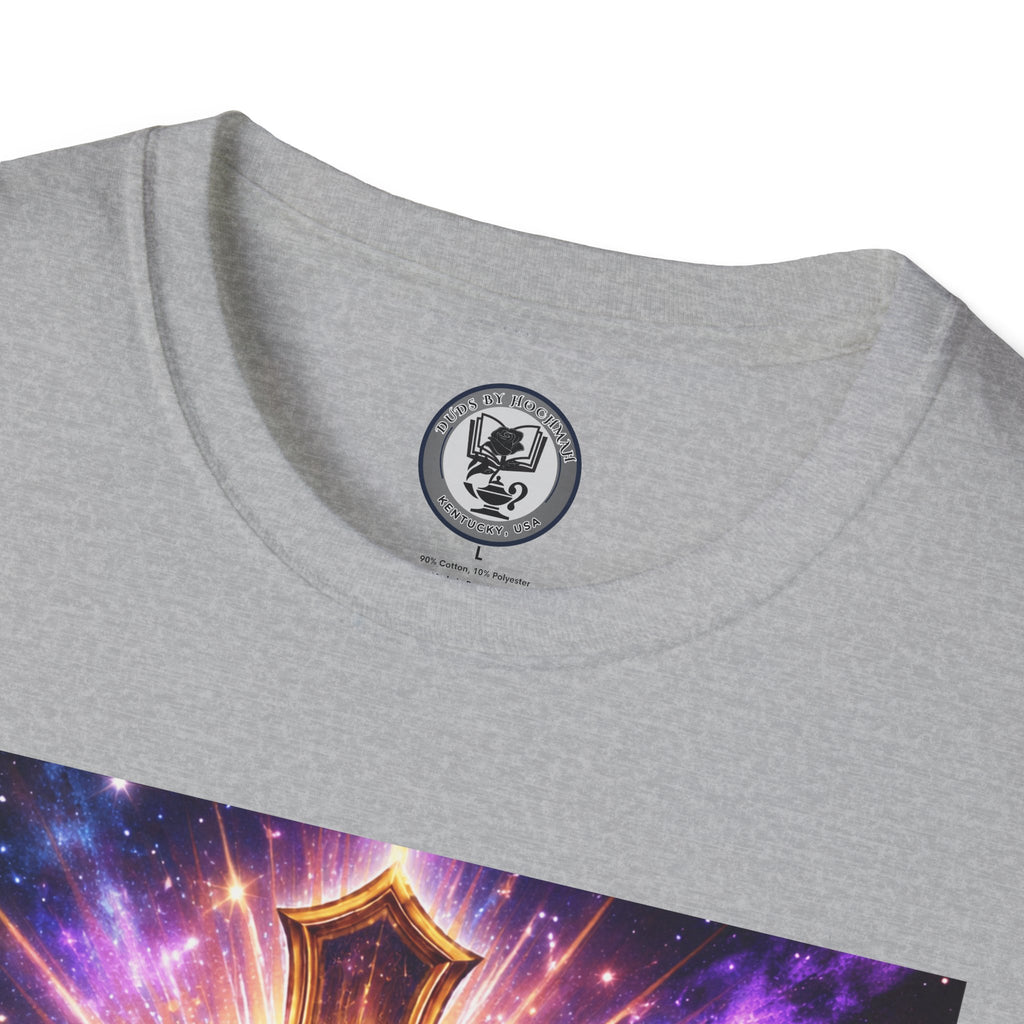 Cosmic Rose Cross T-Shirt — Rosicrucian Spiritual Floral Cross Graphic Tee