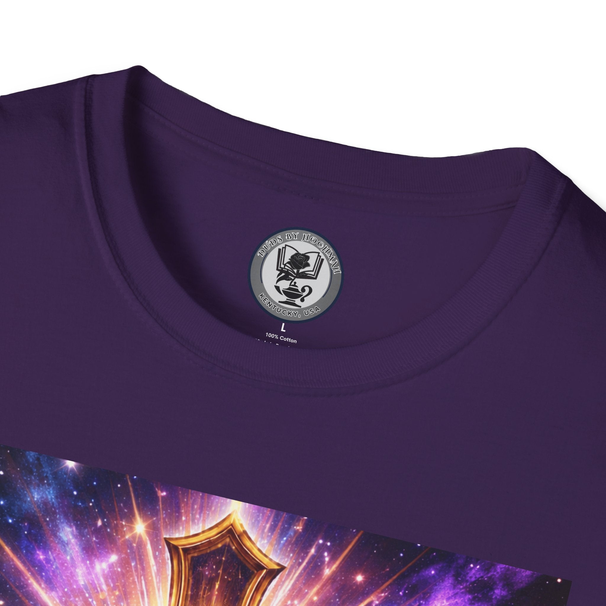 Cosmic Rose Cross T-Shirt — Rosicrucian Spiritual Floral Cross Graphic Tee