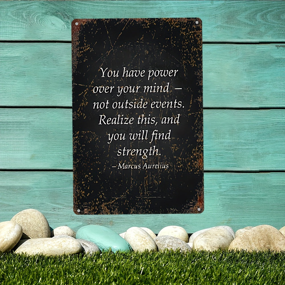 Marcus Aurelius Quote Metal Wall Art, 7.87x11.81inch Frameless Aluminum UV Print, Inspirational Philosophy Indoor/Outdoor Decor