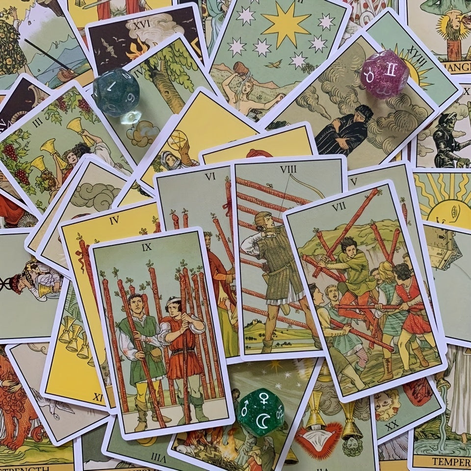 78pcs After Tarot Cards Deck, 2.6 x 4.7 inches, Traditional Tarot Artwork with Modern Twist, Divination Tools, Includes Major and Minor Arcana, Mystical Fortune Telling Cards