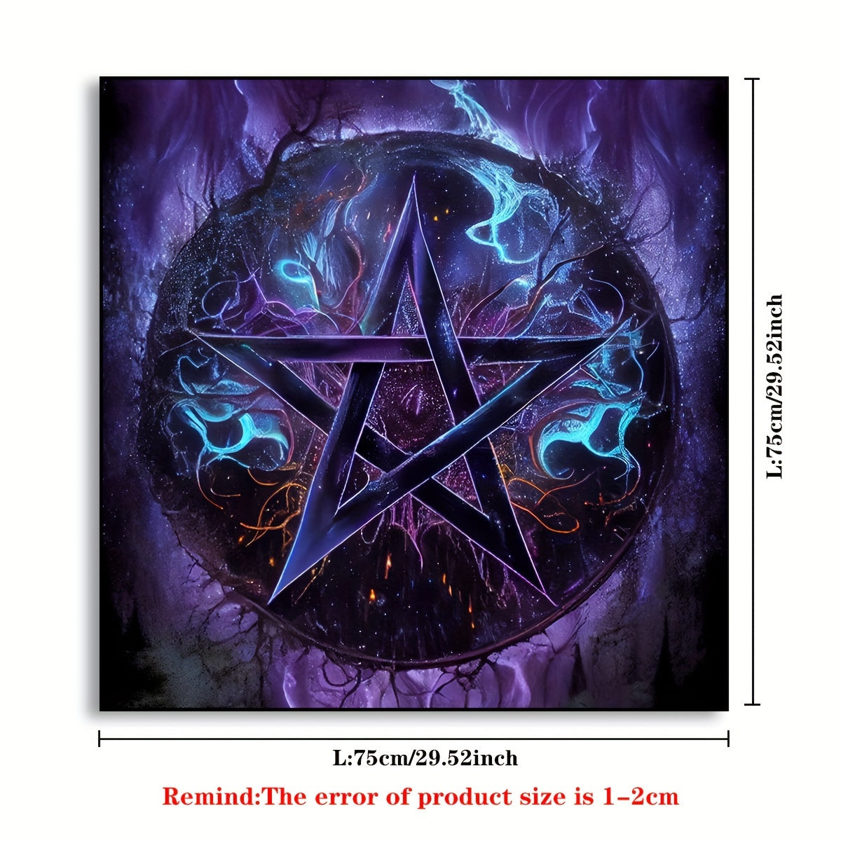 1pc Star Pattern Tarot Tablecloth, Polyester Fabric, 19.68"x19.68" / 29.52"x29.52" - Versatile, Holiday-Ready for Christmas, Halloween, Easter, Hanukkah, Thanksgiving, Perfect for Anniversary, Bachelor Party, Graduation, Bar/