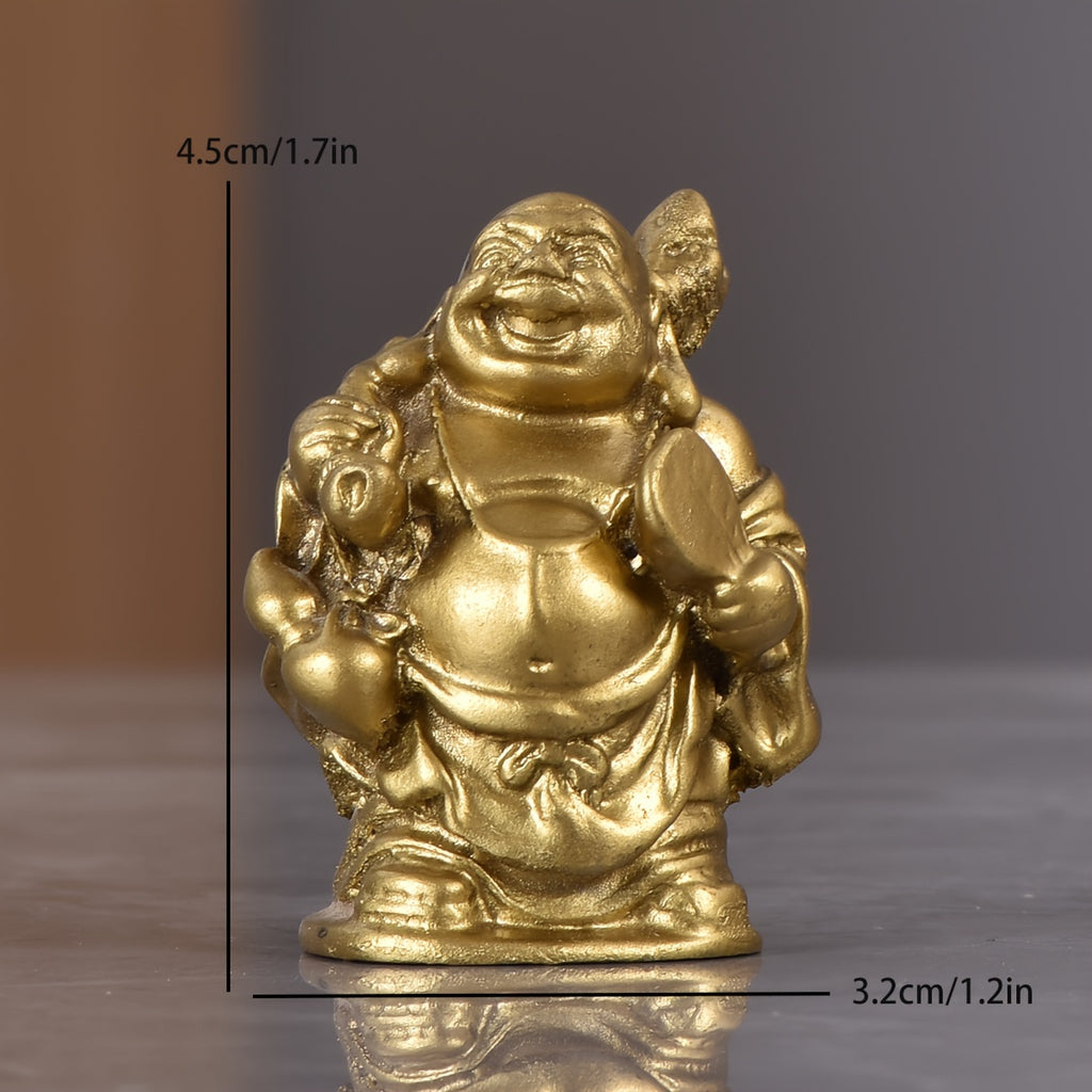 6pcs Antique Auspicious Buddha Statue Resin Ornament, Resin Ornament, Feng Shui Buddha Statue Ornament, Indoor Small Ornament, Car Small Ornament