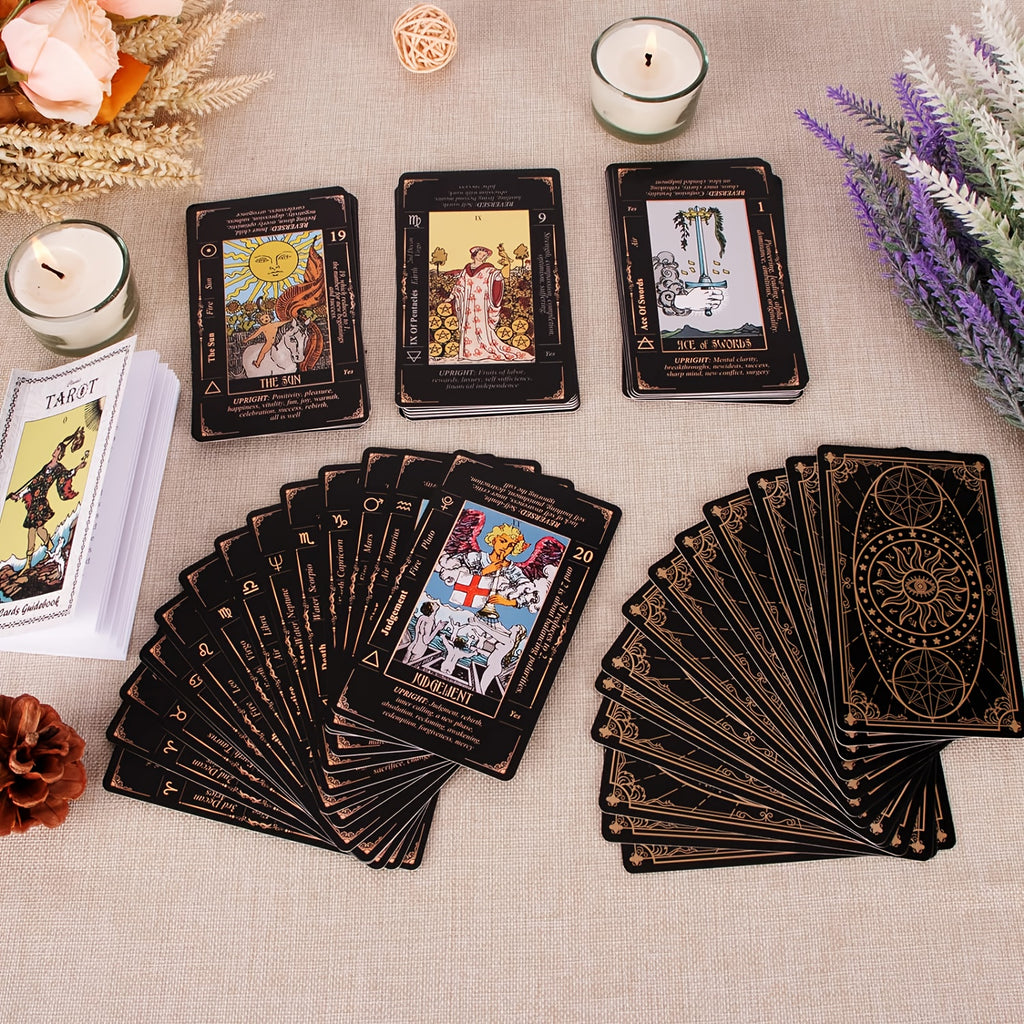 Beginner's Tarot Card Set with Guidebook & Storage Bag - Durable, Classic Cards for Insight and Divination