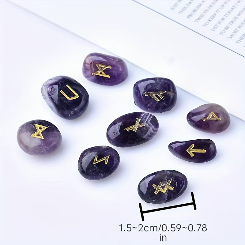 Natural Irregular Crystal Runes 24+1 Set, Rune Characters, Perfect Crystal Gift, Home Decoration Stone, Party Gift