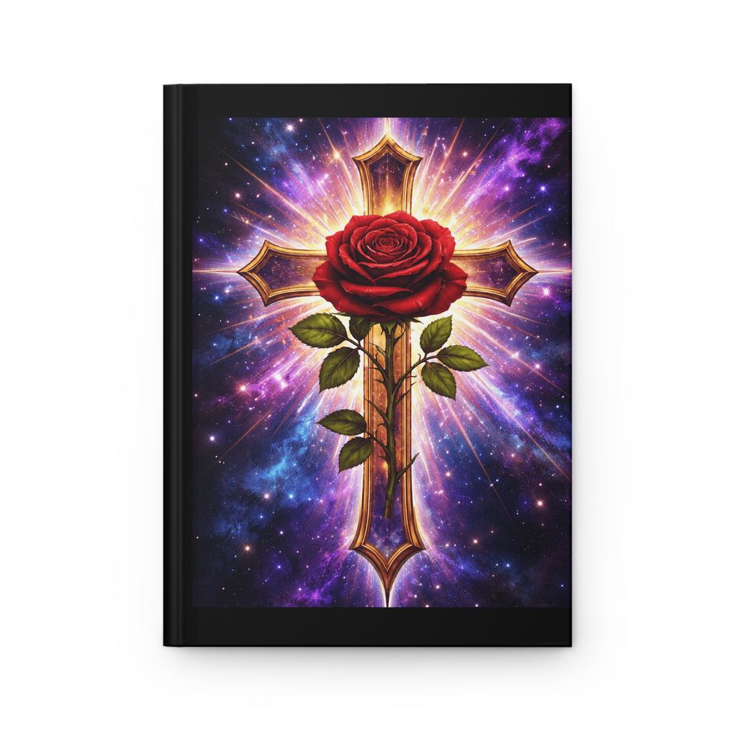 Rose Cross Hardcover Journal — Spiritual Gothic Notebook for Prayer, Devotion & Reflection