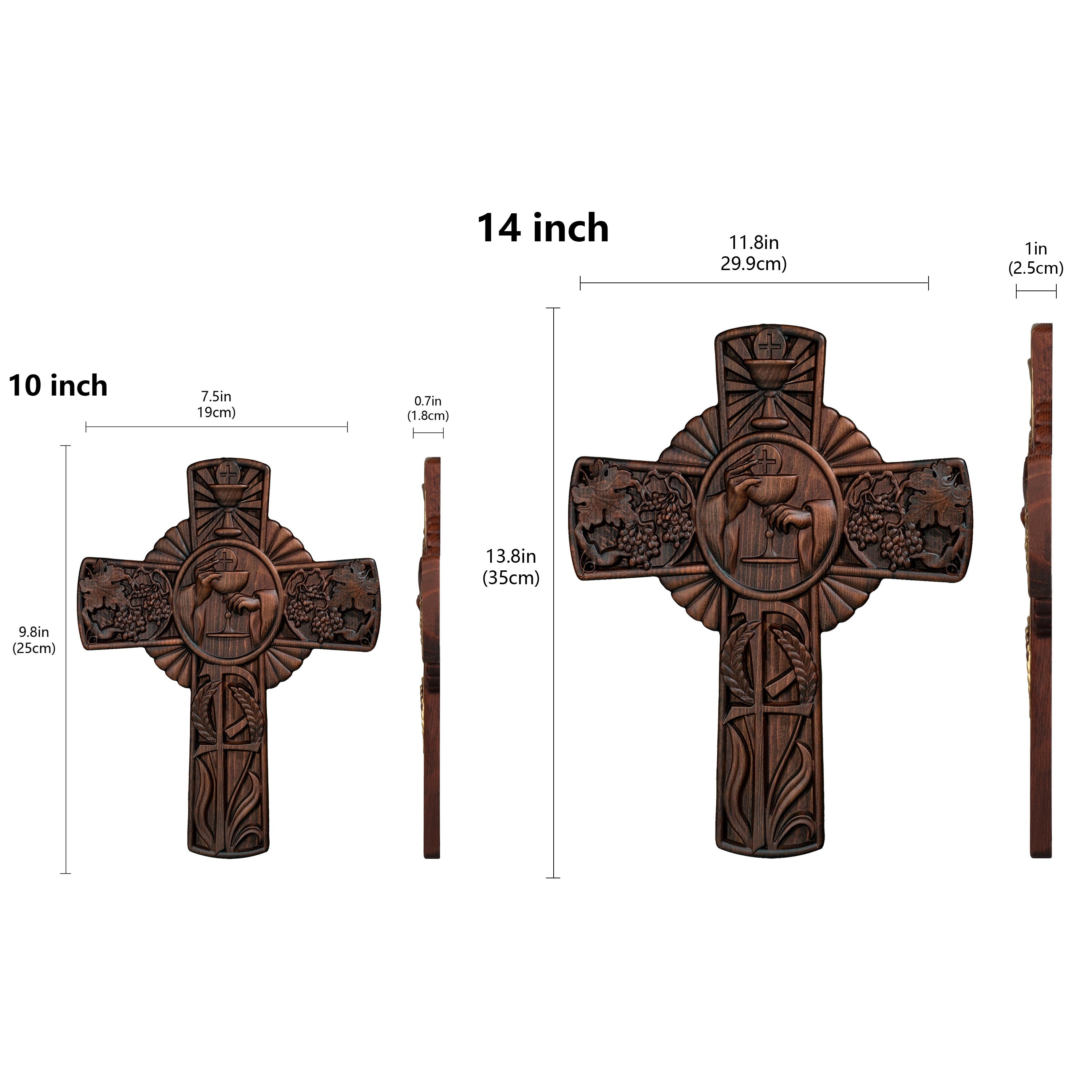 1pc Holy Grail Solid Wooden Cross, Home Prayer Church Decoration, Handmade Wooden Christian Gifts, Home Room Decoration, Wall Decor, Suitable for Christmas Gift