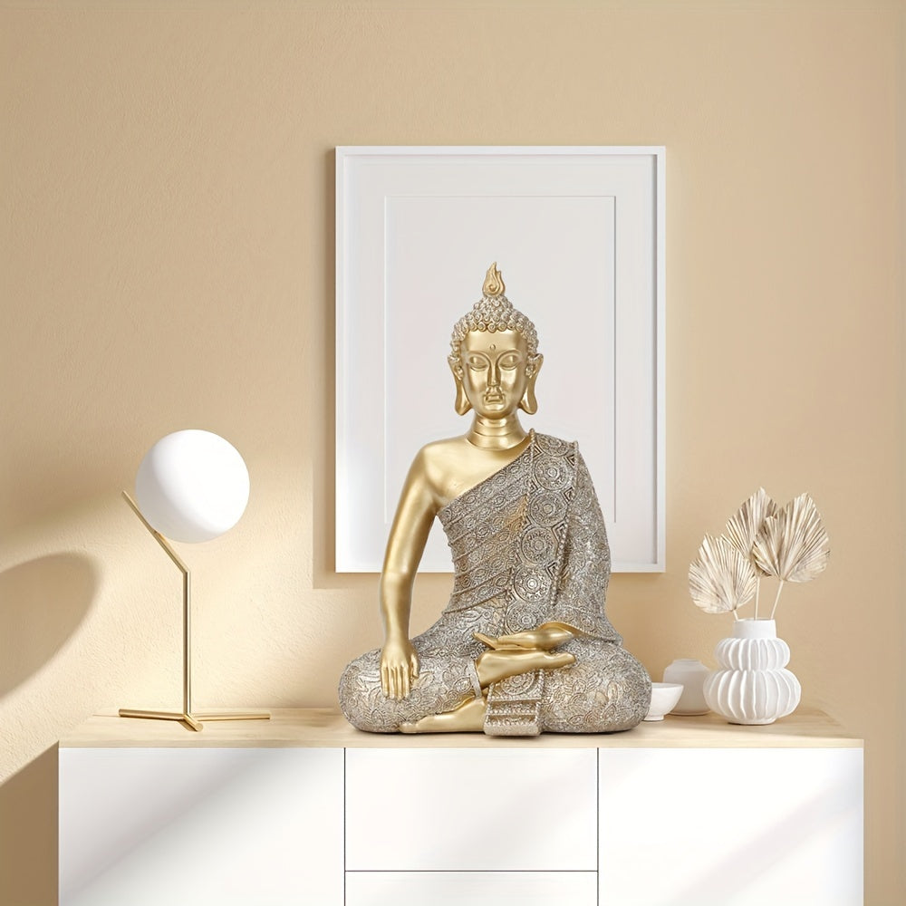 1 Resin Meditating Buddha Statue, Buddha Zen Decor, Artistic Meditation Gift for Home and Office - Ideal for Entryway Display, Perfect Mother'S Day and Autumn/Winter Season Decoration, Statues for Home Decor