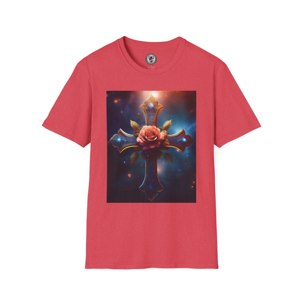 Mystic Rose and Cross Unisex Softstyle T-Shirt