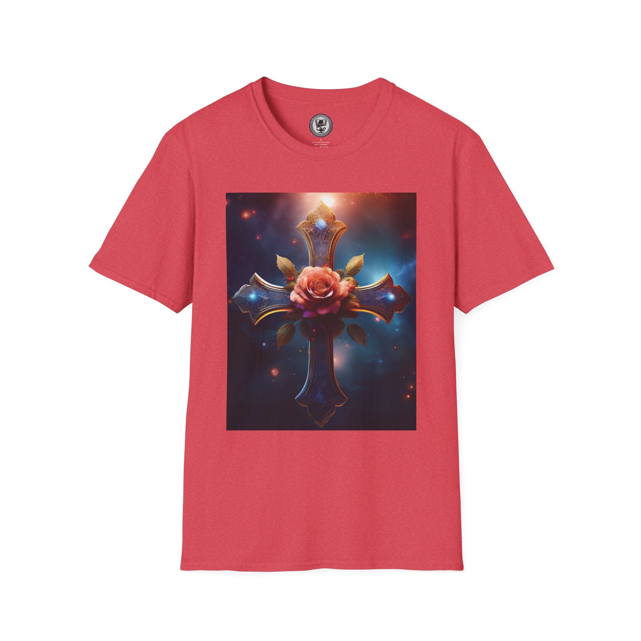 Mystic Rose and Cross Unisex Softstyle T-Shirt