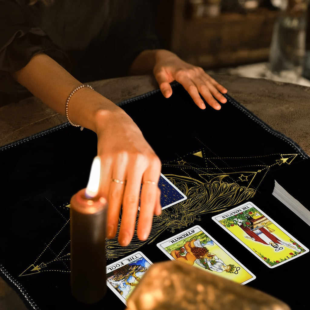 Altar Tarot Card Cloth - Velvet Tarot Divination Tablecloth With Tarot Carrying Bag