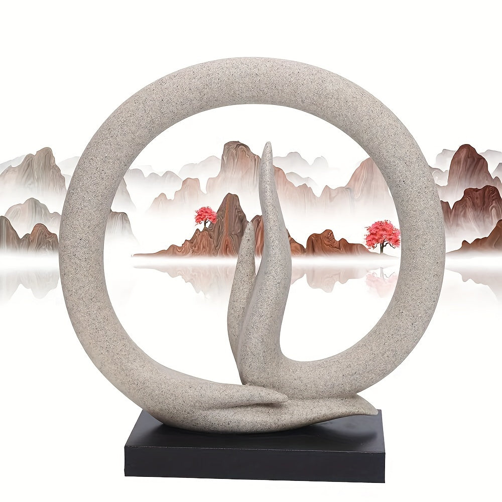 Sandstone Buddha Hand Statue Ornament Table Abstract Art Sculpture Decor White