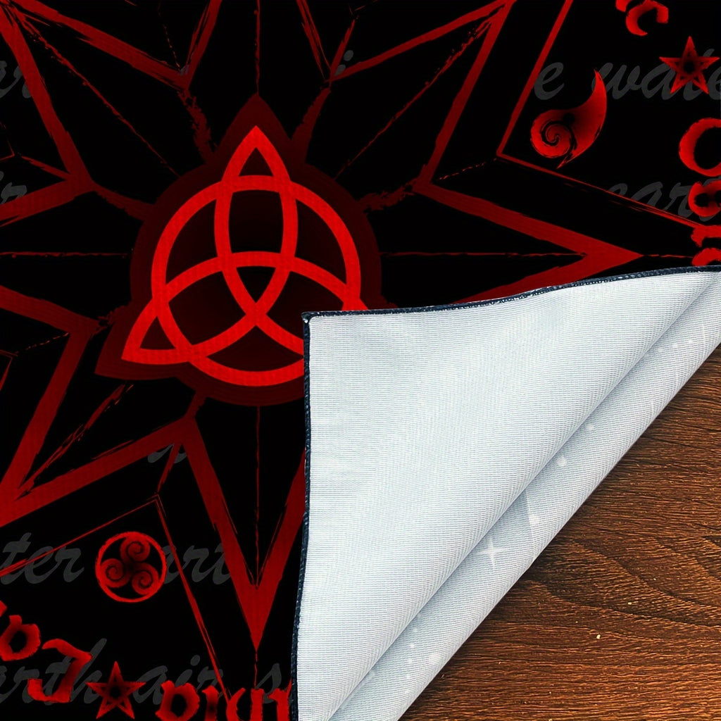 1pc Star Pattern Tarot Tablecloth, Polyester Fabric, 19.68"x19.68" / 29.52"x29.52" - Versatile, Holiday-Ready for Christmas, Halloween, Easter, Hanukkah, Thanksgiving, Perfect for Anniversary, Bachelor Party, Graduation, Bar/