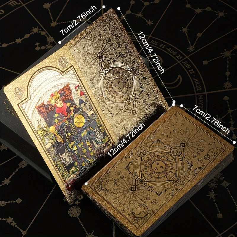 Gold Foil Tarot, 78 Tarot Card, Gift Choice, 1 Deck Of Tarot With Instruction Book.