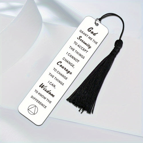 1pc, Bookmark Sobriety Recovery AA Gifts For Women Serenity Prayer Gifts Christian Bookmark Gift For Women Men Religious Bible Verse Book Markers Baptism After Surgery Cancer Survivor Gifts Christmas Birthday Gift