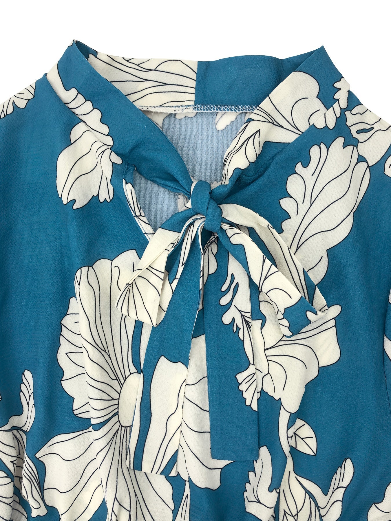 [Popular Choice] Elegant Pleated Maxi Dress with Floral Print - Casual Long Sleeve, Crew Neck, Machine Washable - Polyester & Spandex Blend, Middle Eastern Muslim Print