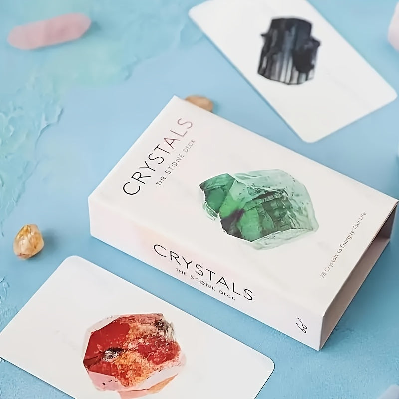 78-Card Crystals Oracle Tarot Deck for Insight and Guidance, Premium Paper Material, Tool for and, Suitable for Ages 14 and Up