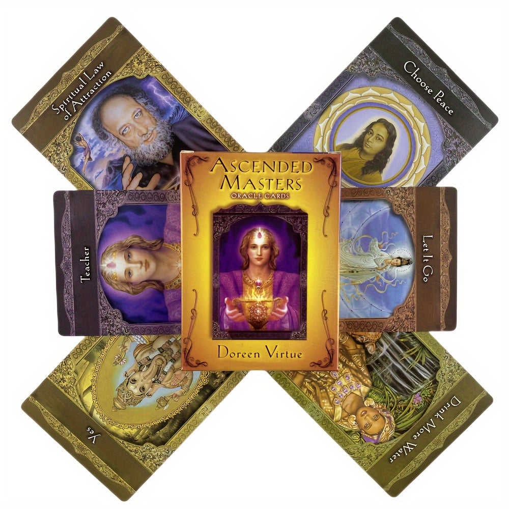 Ascended Masters Oracle Tarot Cards - Doreen Virtue Deck with 44 Cards, Paper Material, Ideal for Adult Friends and Family Party Board Games