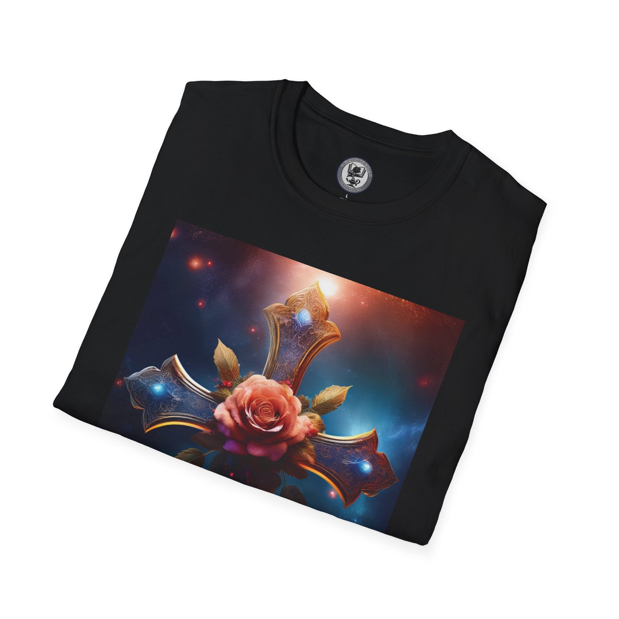 Mystic Rose and Cross Unisex Softstyle T-Shirt