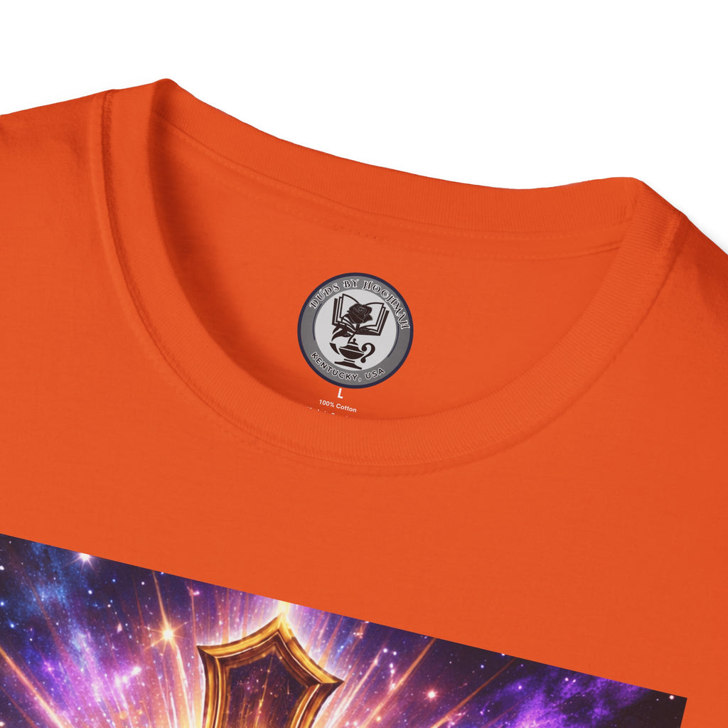 Cosmic Rose Cross T-Shirt — Rosicrucian Spiritual Floral Cross Graphic Tee
