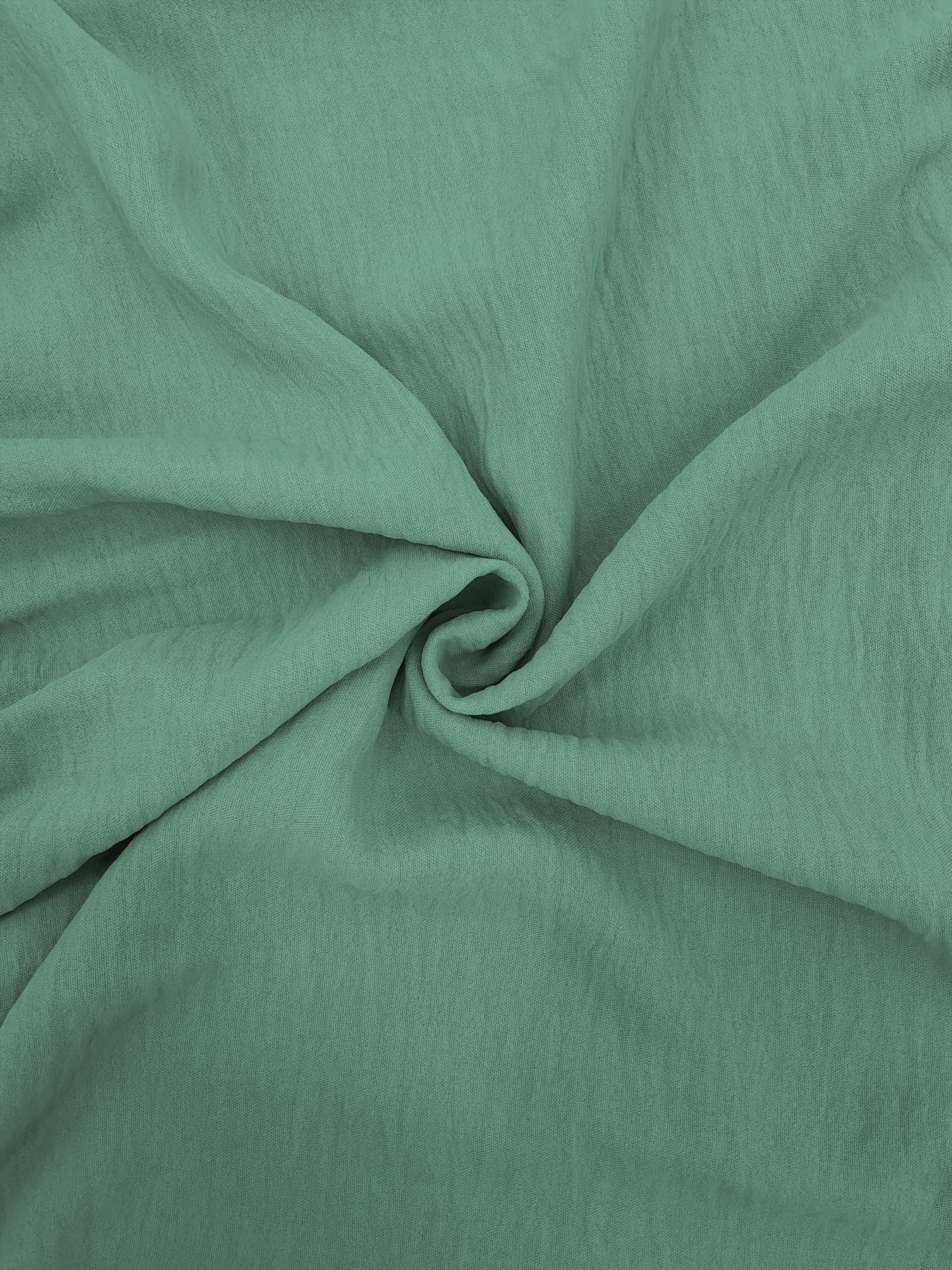 Elegant Light Green Maxi Dress for Muslim Women - Casual Solid Color with Ruffle Hem & Button Detail, Polyester Blend, Machine Washable - Hijab Not Included