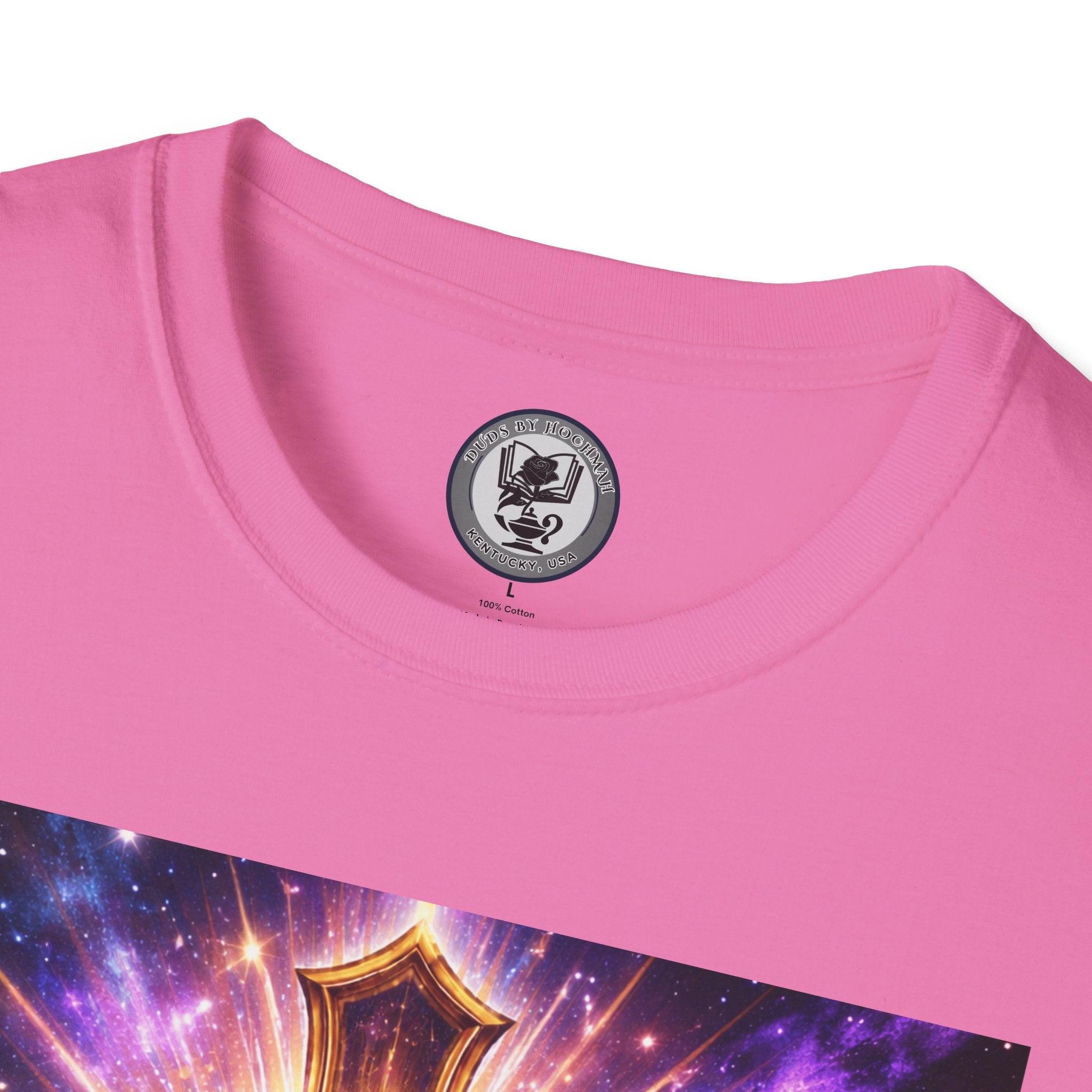 Cosmic Rose Cross T-Shirt — Rosicrucian Spiritual Floral Cross Graphic Tee