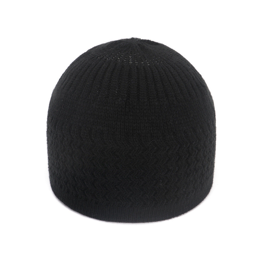 European And American Spring And Autumn Knitted Skull Cap, Unisex Wavy Jacquard Unisex Dome Warm Beanie Cap, Muslim Pullover Knitted Hat, Ideal Choice For Gifts
